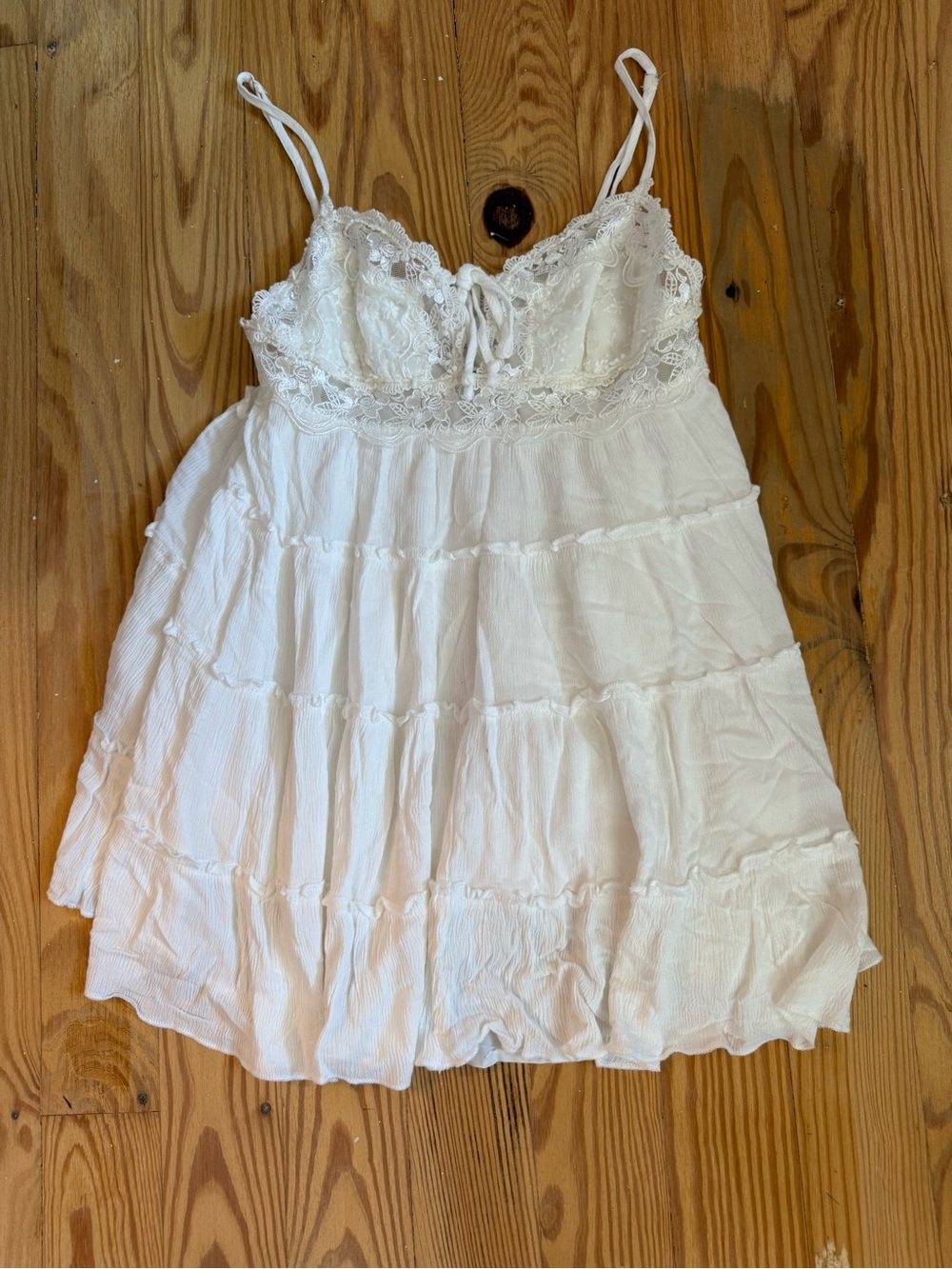 Sky to Moon White Lace Babydoll Dress